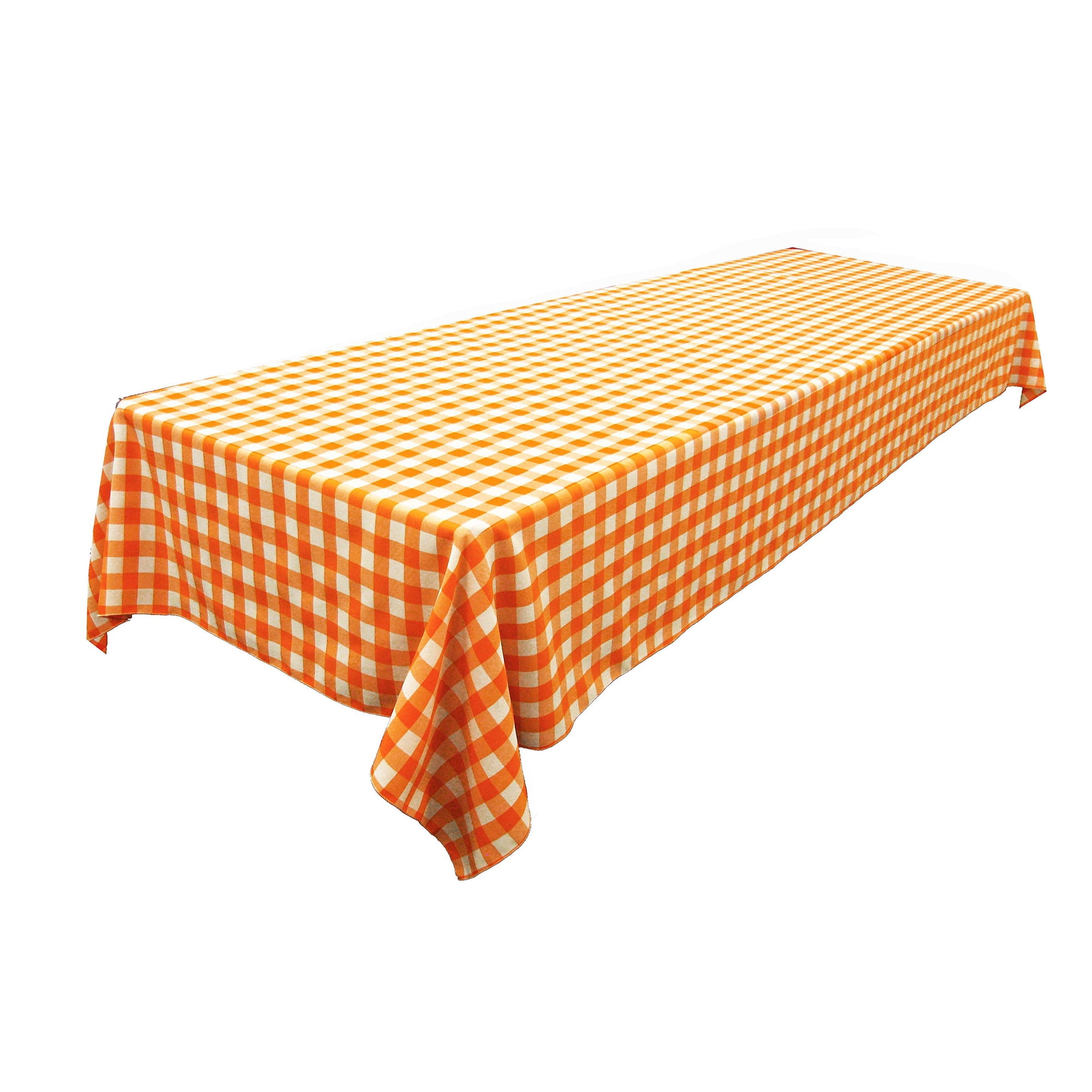 Mantel La Linen A Cuadros A Cuadros, 152 X 259 Cm, Naranja