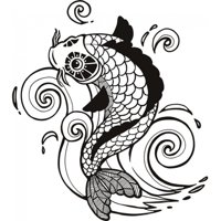 Rienda Libre Graphics - Decomural Koi Carp Fish Fishing Ws-17492