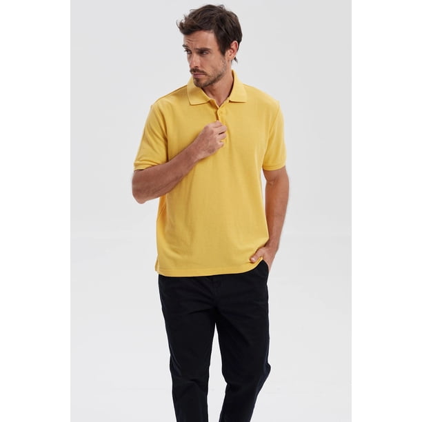 Polera Hombre Piqué Básica Lisa Naranjo - ll