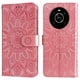 thumbnail image 1 of Funda tipo cartera FOXDOCK para Honor X9 4G/5G , diseño girasol en relieve, cuero PU, cierre magnético, soporte y tarjetero, 1 of 5