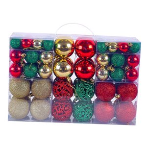 Bothyi - 100 Piezas Adornos De Bolas De Navidad Decoración De Árbol De Navidad Para Corona Porche Invierno Rojo Dorado Y Verde