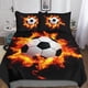 thumbnail image 1 of Juego de ropa de cama de microfibra con funda nórdica de fútbol, funda nórdica deportiva con estampado 3D, cierre de cremallera, suave para hombres, mujeres y niños., 1 of 3