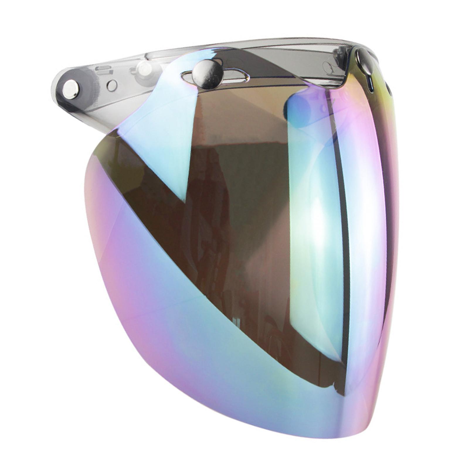 Ioensy - 3 Snap Visor Lens Shield Para Cascos De Cara Abierta Parabrisas Retro Durable Colorido
