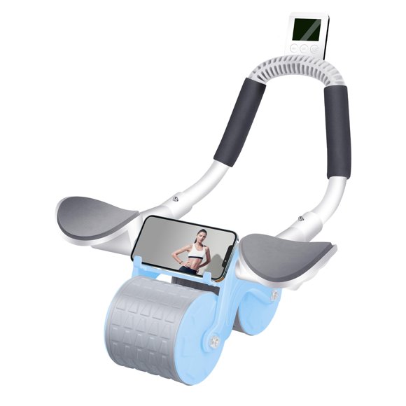 Rueda para Abdominales Tixahi con Temporizador y Colchoneta para Rodillas Azul
