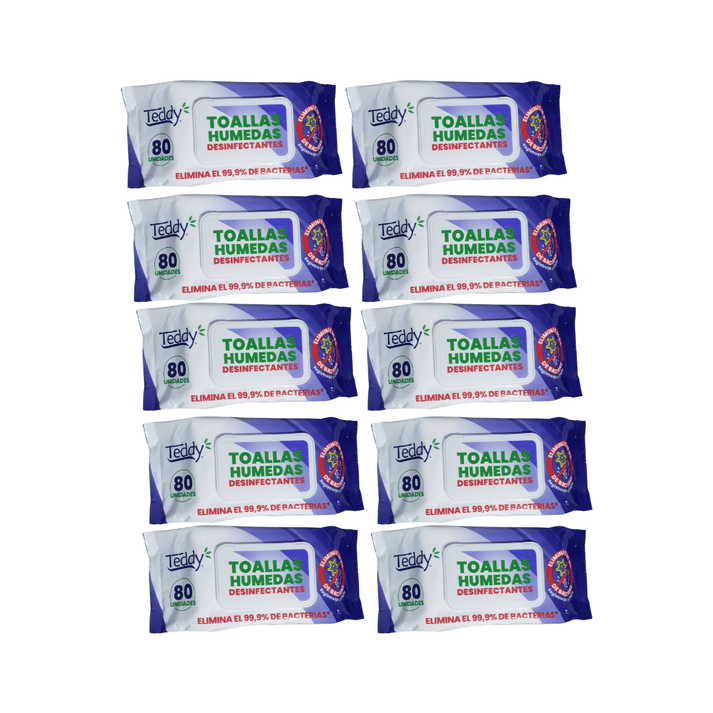 Pack 10 Toallitas Desinfectantes Teddy 800 Unidades