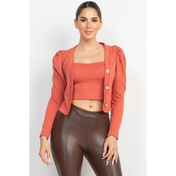 Conjunto de Blusa y Blazer con Mangas Abullonadas y Estampado Geométrico con Licencia de Marca Global