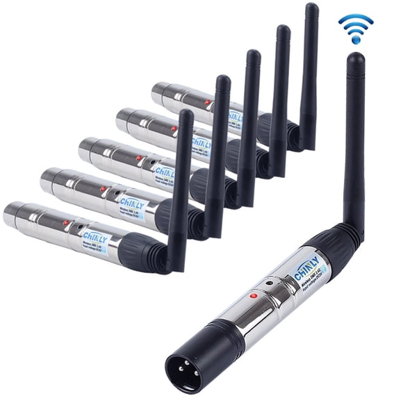 Transmisor DMX512 inalámbrico y 5 receptores CHINLY 2.4G