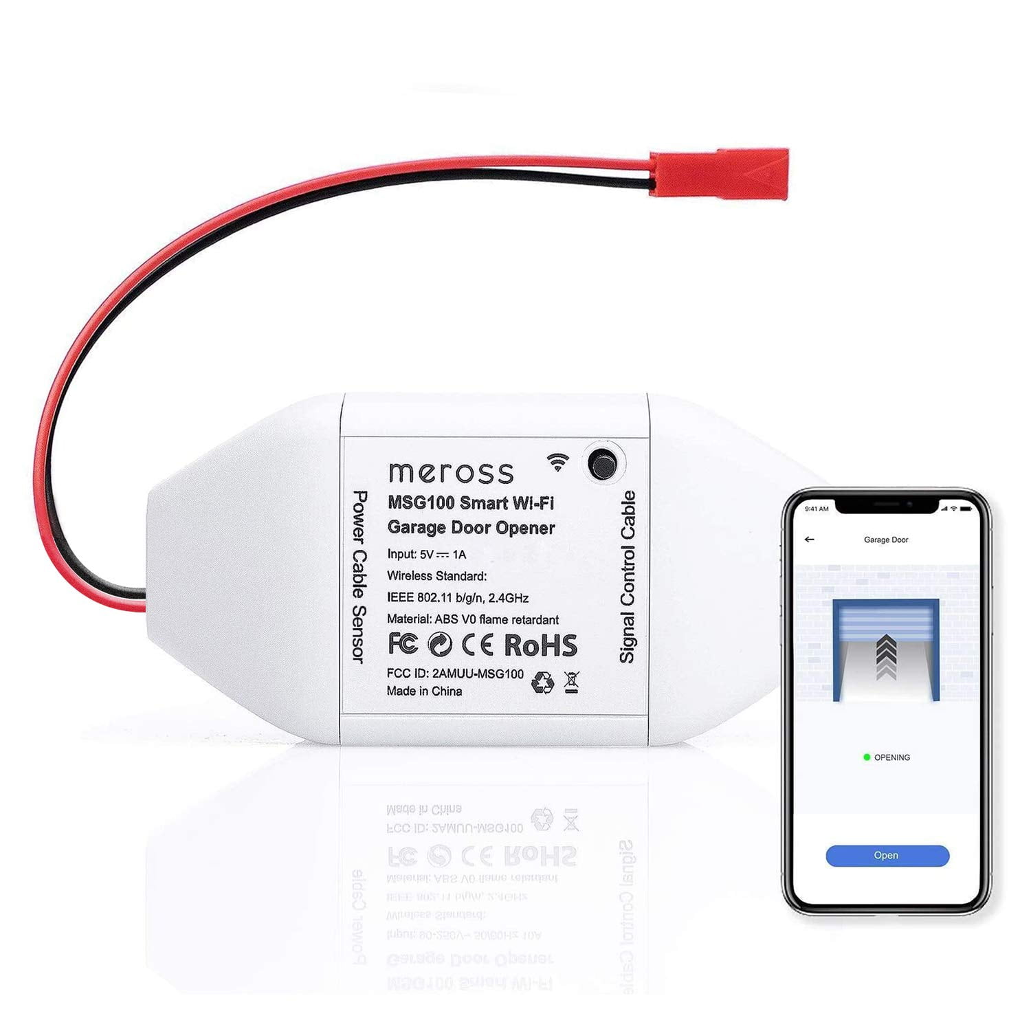Meross - Abridor De Puerta De Garaje Wifi Inteligente Con Control Remoto