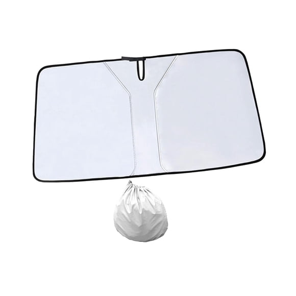 Auto, el parabrisas mantiene su vehículo fresco plegable, escudo térmico, accesorios interiores, protector de visera bloqueador solar para sedanes SUV Argenta revestida L