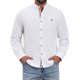 thumbnail image 1 of INSPIRE CHIC Conjunto Camisa de Hombre con Cuello Mao, Mangas Largas, Botones, Color Sólido, Lino, Camisa de Negocios, XL Blanco, 1 of 6