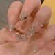 thumbnail image 1 of Press On Nails, Medium Square French False Nails With Shinny And Artificial Gem Design, Reusable Glossy Fake Nails For Women, 1 of 3