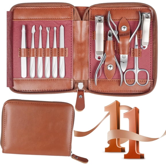 Set Manicure RedFlow 11 en 1 Acero Inoxidable Estuche
