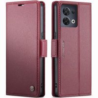 Caseme Tipo Cartera Oppo Reno 8 5G Con Cierre Magnético, Rfid, Tarjetero, Soporte, Carga Inalámbrica