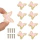 thumbnail image 1 of 8 Piezas de Pomos de Gabinete con Forma de Mariposa, Pomos de Tocador de Baño Tiradores de Cajón de Cocina para Hardware de Puerta de Armario Rosa, 1 of 6