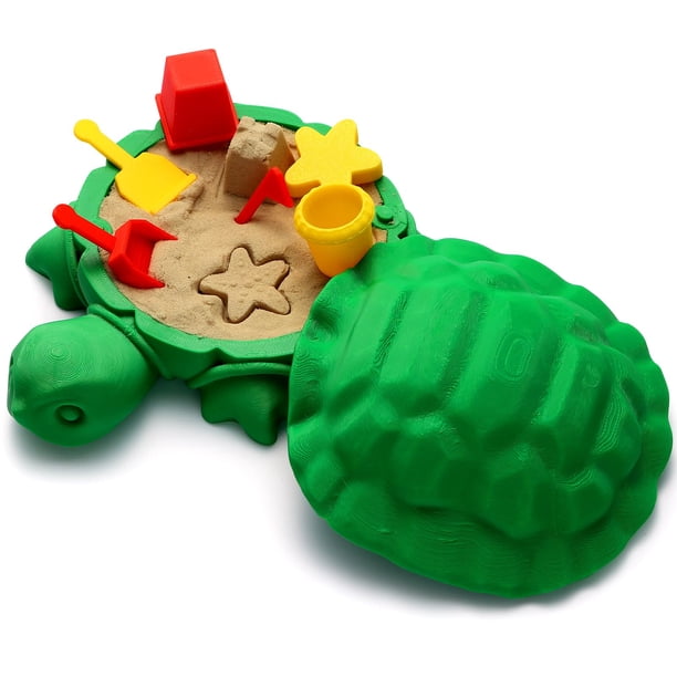 Mini sandbox de escritorio con forma de tortuga EAMC XHXX con arena blanda y herramientas