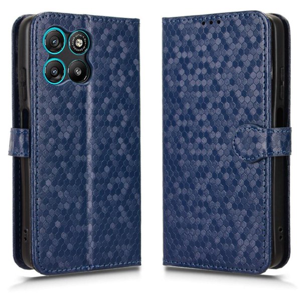 Funda Cartera Lunares Motorola Moto G57 Power con Tarjetero, Correa y Soporte Azul