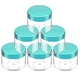 thumbnail image 1 of Frascos redondos de plástico transparente a prueba de fugas de 60 gramos/60 ml (2 oz) con tapa azul para guardar maquillaje, 1 of 5