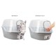 thumbnail image 3 of Caja de arena para gatos Petphabet Jumbo con capucha, extra grande, gris, 3 of 7