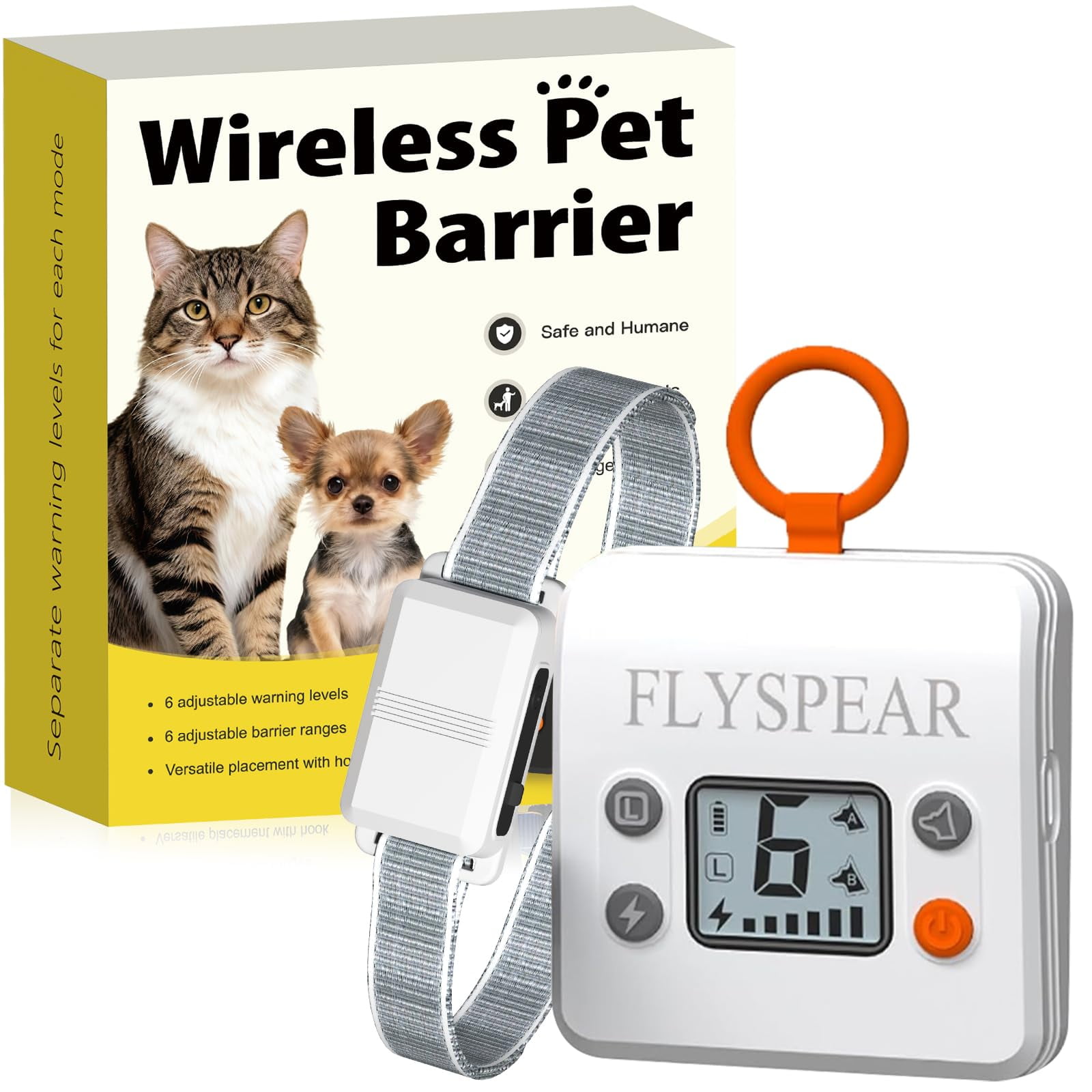 Barrera Inalámbrica Para Gatos Flyspear Recargable Para Interiores, Alcance De 7 Pies