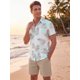 thumbnail image 4 of INSPIRE CHIC Conjunto de 2 Piezas para Hombre Camisa y Pantalones Cortos Tropicales Hawaianos Playa XL Caqui, 4 of 5