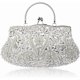 thumbnail image 1 of Bolso clutch EROUGE 29 cm con flores de cuentas y lentejuelas, 1 of 8