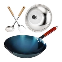 Bothyi - Sartén Wok Cómoda Con Mango De Madera Para Saltear, Ideal Para Cocinar En Casa, Diámetro De 30 Cm