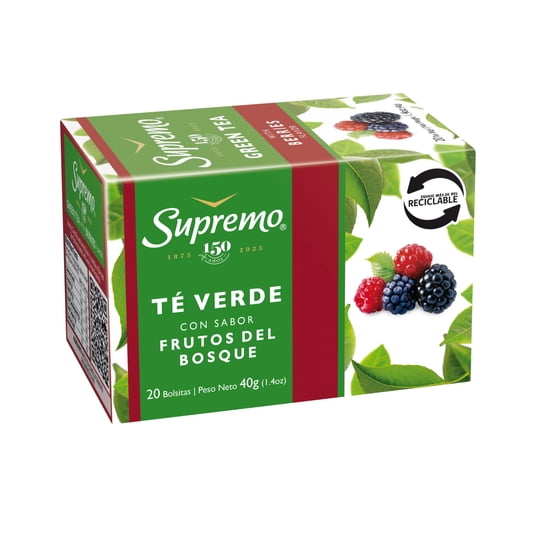 Té Verde Frutos Del Bosque Caja 40 g Supremo