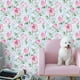 thumbnail image 2 of 1 Roll Pink Flowers And Leaves Pastoral Rustic Removable Wallpaper Waterproof Peel And Stick Wallpaper Refrigerator Speaker Dryer Cabinet Oven Appliance Furniture Renovation Room Kitchen Background W, 2 of 3