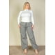 thumbnail image 3 of Saronite Pantalón Paracaídas con Cintura Elástica y Cordón Ajustable, Dos Bolsillos Delanteros, Color Gris Acero (para Mujer), 3 of 4