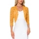 thumbnail image 1 of INSPIRE CHIC Chaquetas de Mujer de Encaje Floral Cárdigan de 3/4 Mangas Cubierta Transparente Superior Amarillo Brillante L, 1 of 6