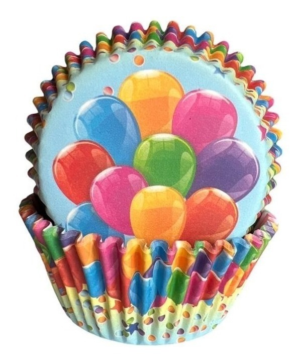 Genérico - Pack 100 Capsulas Para Hornear Capsula Cupcake Globos 3D