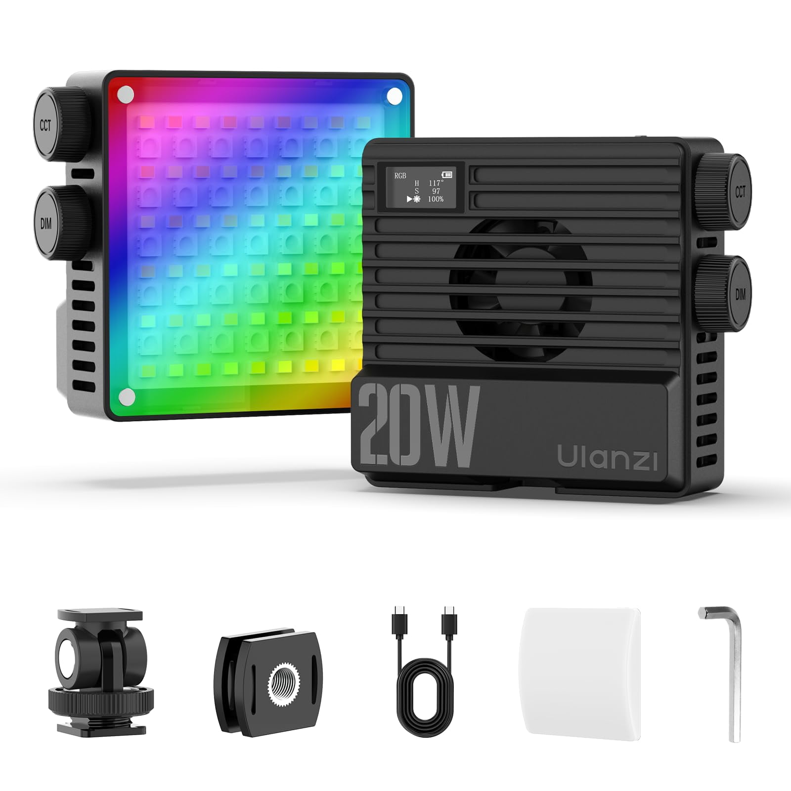 Lámpara De Vídeo Ulanzi Le20 Rgb 20 W 2500-9000 K Cri 95+ Con 5000 Mah