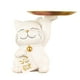 thumbnail image 5 of Bandeja de Almacenamiento de Estatua de Gato Bonito de Resina, Soporte de Escultura Moderno Multifunción Decorativo para Sala de Estar, Apartamento, C Blanco, 5 of 5