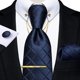 thumbnail image 1 of Corbatas Seda + Pin Cadena + Clip Dorado + Paño + Colleras azul oscuro Talla Única, 1 of 4