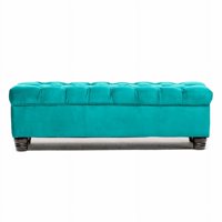 Barra Design - Banqueta Capitone Felpa Turquesa