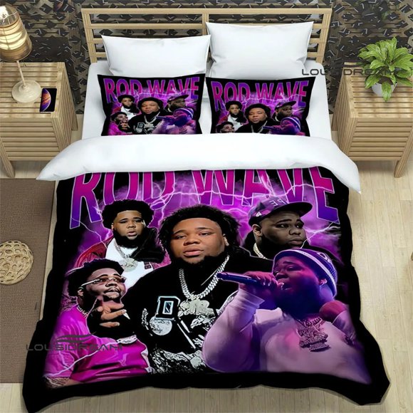 Rapper Rod Wave Bedding Set,Duvet Cover Comforter Bed Set Quilt Cover Pillowcase, Boys Girls Adults Bed Sheets