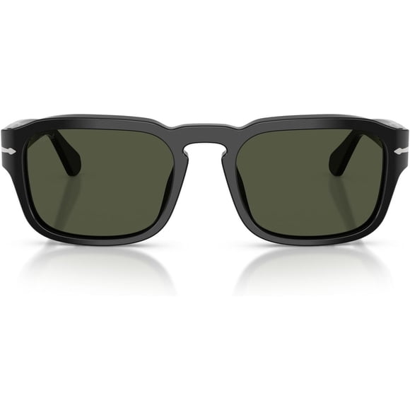 Anteojos Persol PO3386S cuadrados negros con lentes verdes y protección 100 % UV