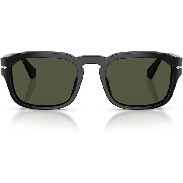 Anteojos Persol PO3386S cuadrados negros con lentes verdes y protección 100 % UV