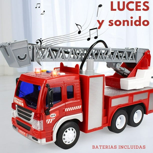 Camión De Bombero Juguete Con Luz Sonido Y Pulveriza Agua Lider