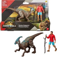 Figura De Juguete Mattel Jurassic World Rebirth Reuben Delgado Y Parasaurolophus
