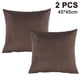 thumbnail image 1 of Paquete de 2 fundas de cojín cuadradas decorativas de terciopelo suave, para decoración del hogar, para sofá, cama o silla., 1 of 8