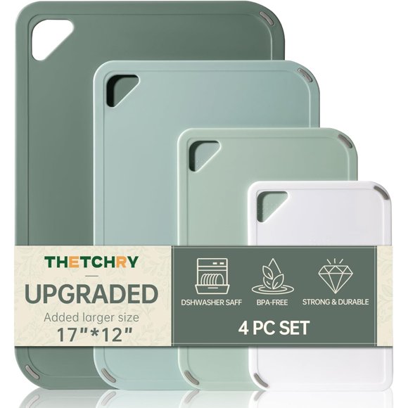 THETCHRY Plastic Cutting Board Set, Extra Large Cutting Board