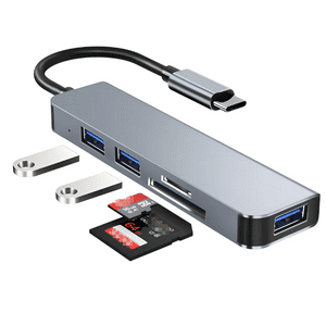 Genérica - Hub Adaptador Usb-C 5 En 1 Usb 3.0 Concentrador De Expansión