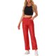 thumbnail image 2 of Pantalones de cuero sintético DARING DIVA para mujeres de cintura alta, pierna recta, punk PU, L rojo, 2 of 6