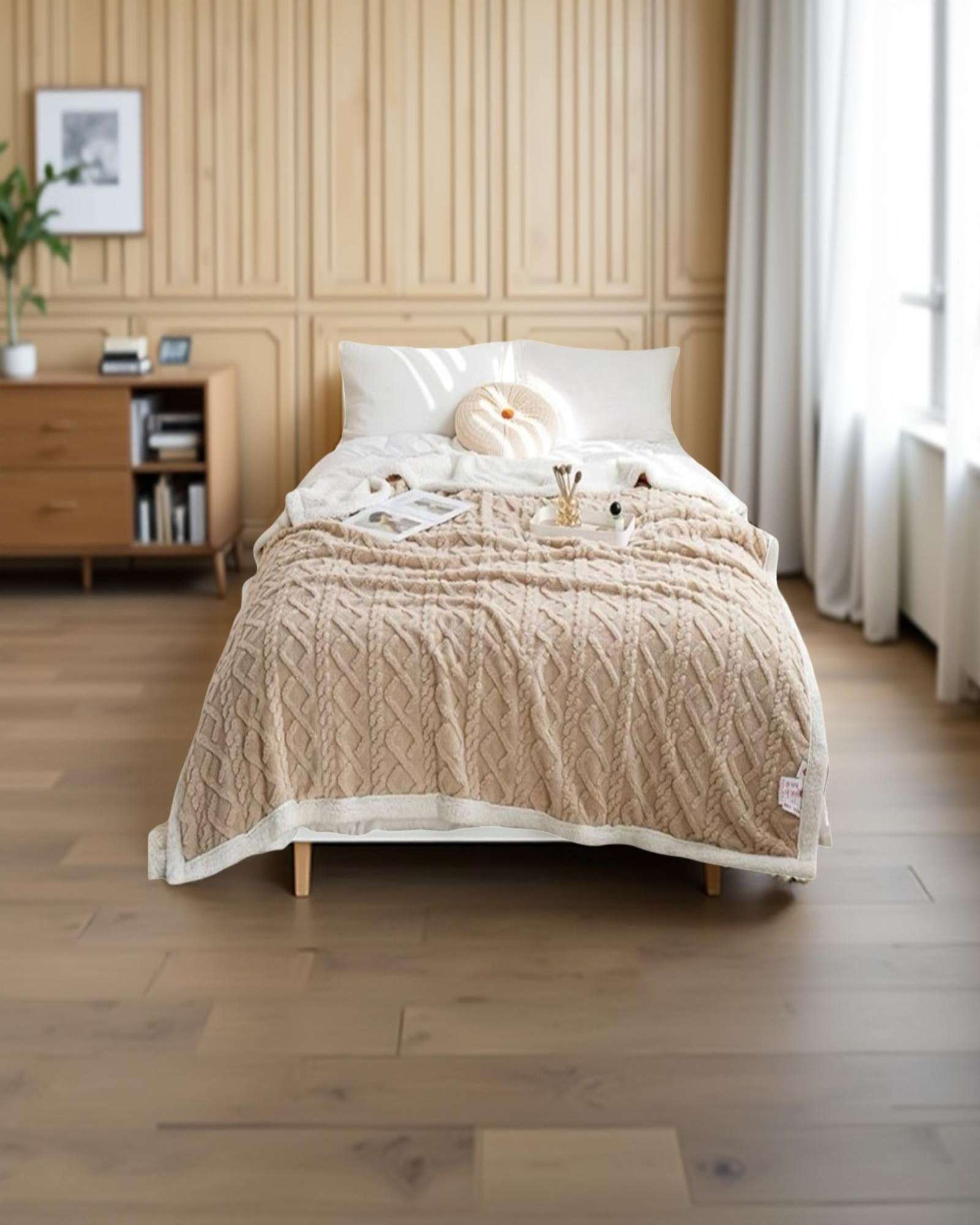 Myl Todo Para El Hogar - Frazada Con Sherpa Trenzada 230X200 Cm 06