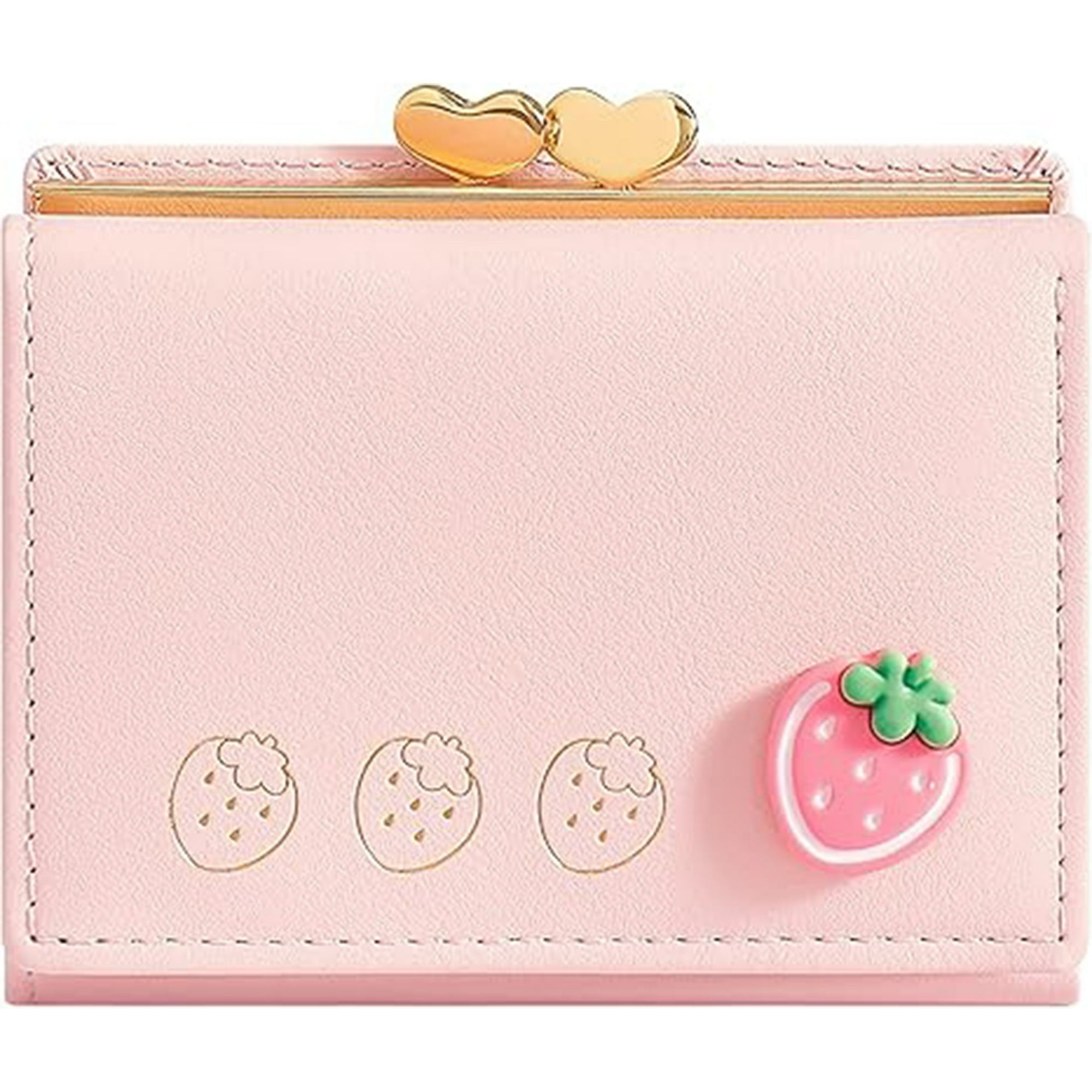 Veat00l - Billetera De Mujer, Billetera De Cambio Plegable Mini, Billetera Pequeña Con Bolsillo De Moneda, Con Hermosos Patrones De Frutas, Diseño De Múltiples Tarjetas, Regalo Perfecto