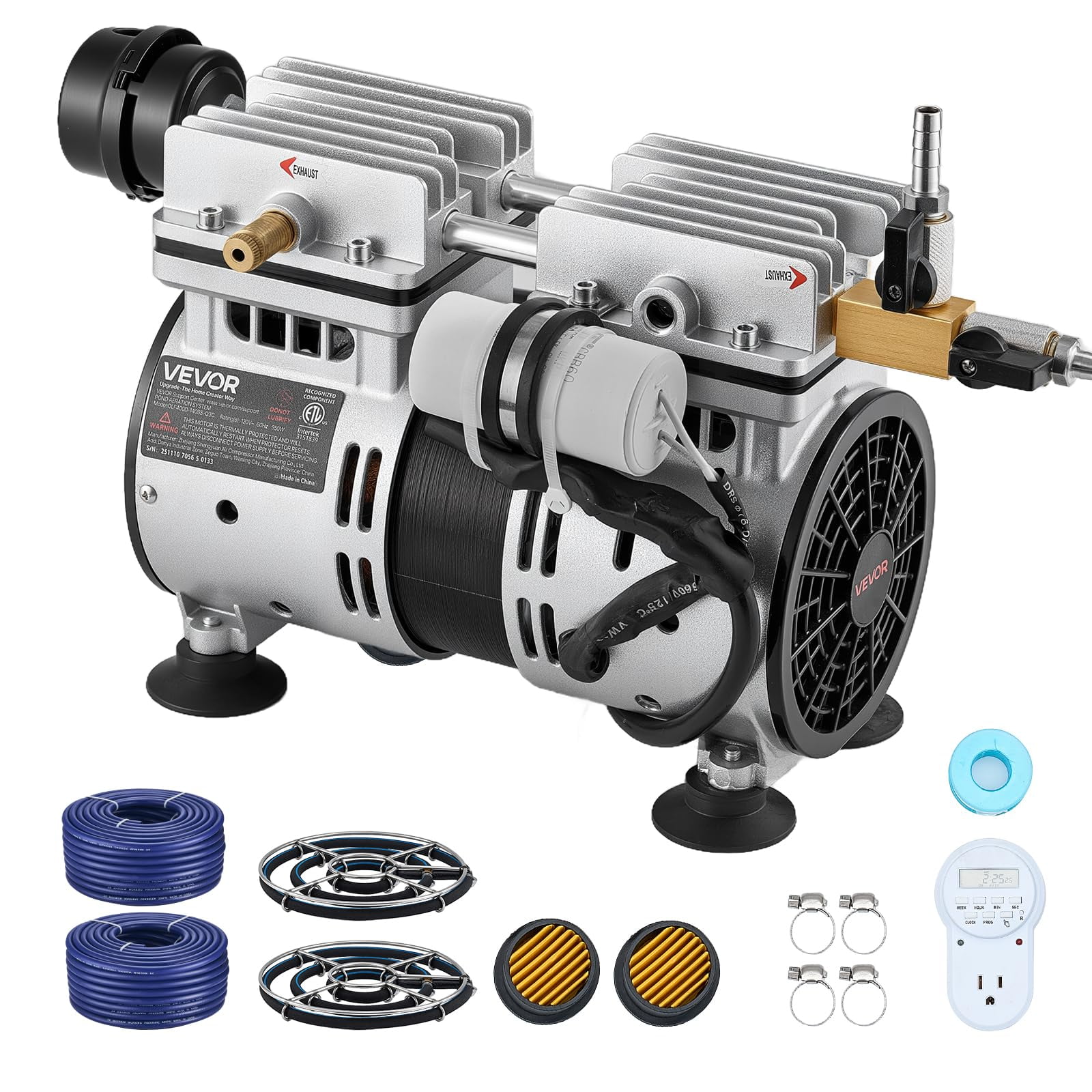 Aireador para estanque VEVOR 5.2 CFM, sistema de aireación para lago de hasta 3 acres