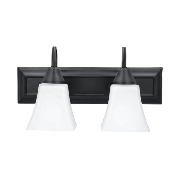 Lámpara de tocador Luminance Lexington de 2 luces, negro y blanco
