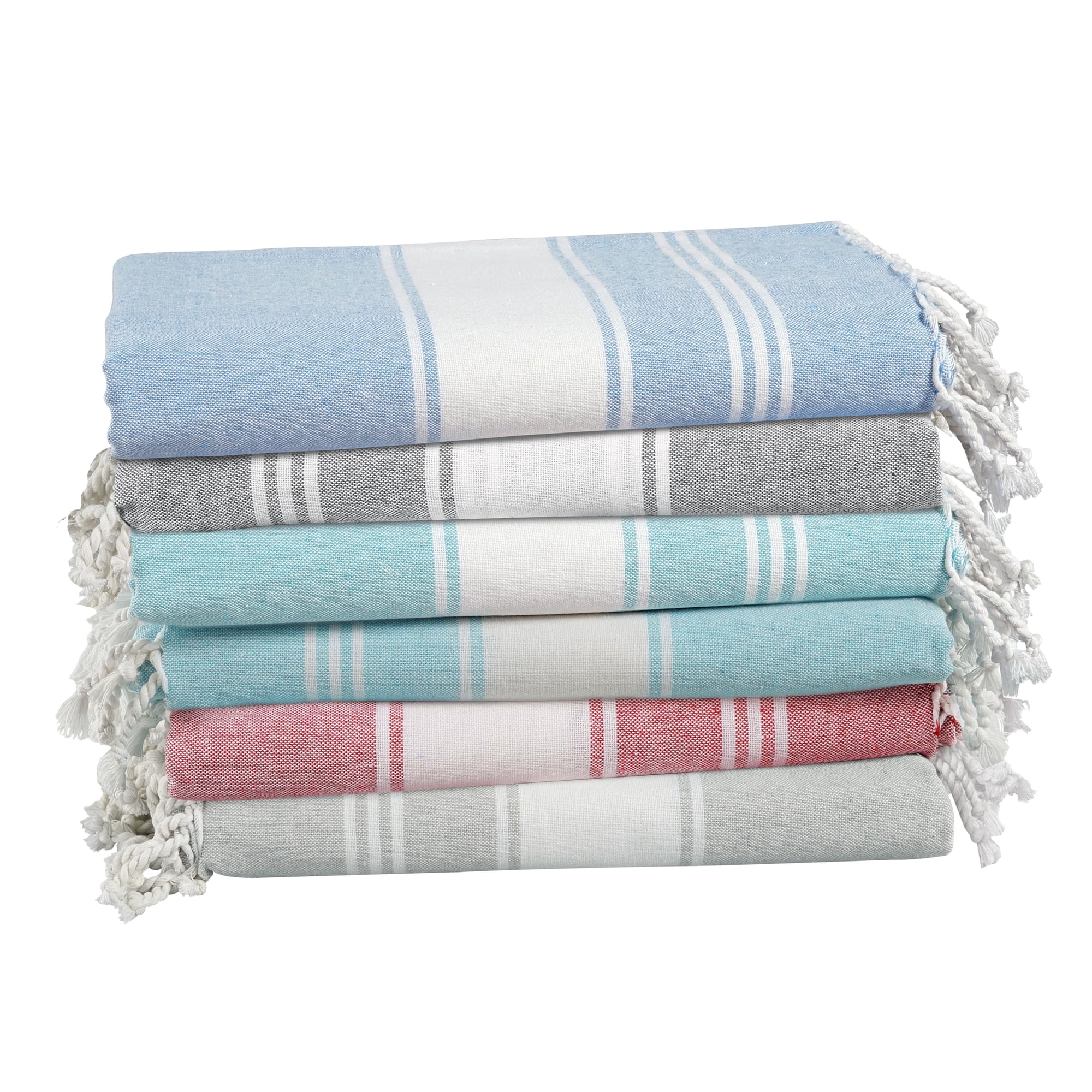 Toalla De Playa Lane Linen, Paquete De 6 Unidades, Sobredimensionada, Ligera, 39 X 71 Cm