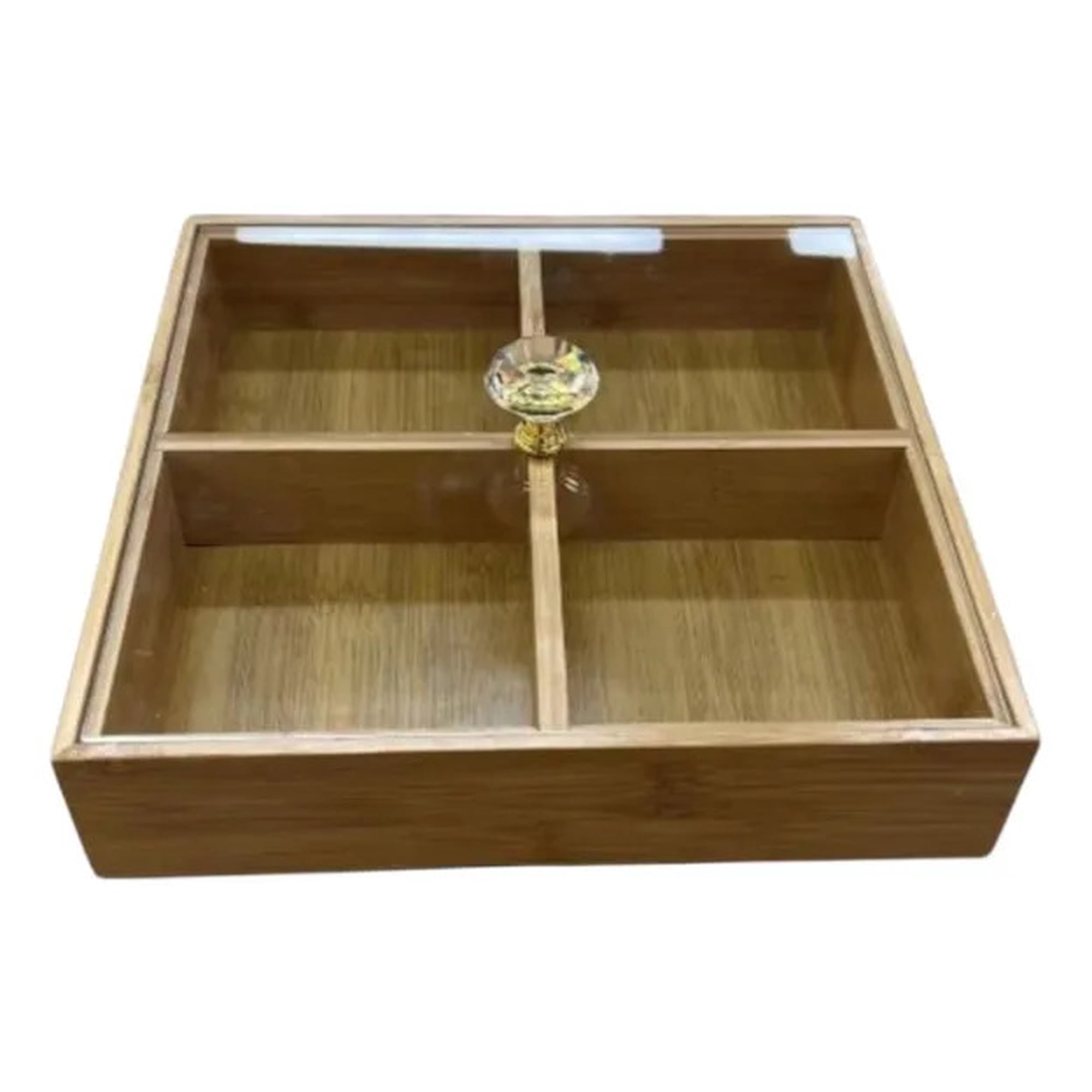 Genérico - Caja Decorativa Organizadora Cuadrada Divisiones Tapa Jhn